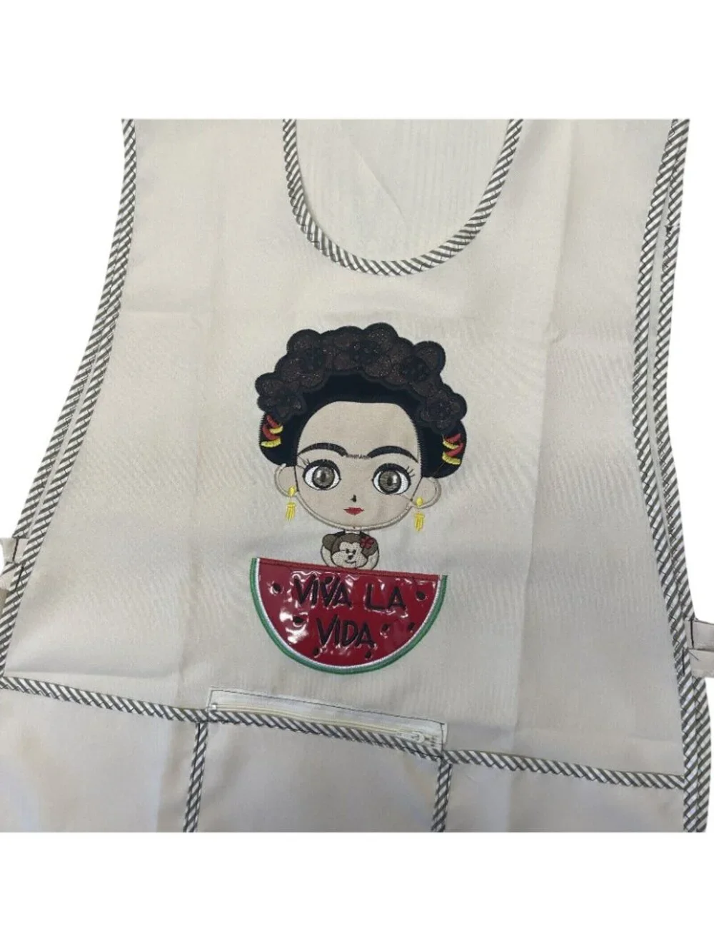 Apron Women Classic Traditional Mexican Artisan Frida Embroidered One Size - NEW